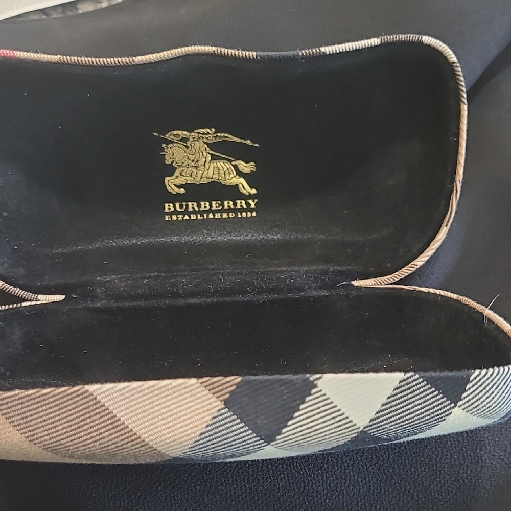 Burberry Checkered Eyewear Case in Tan and Black